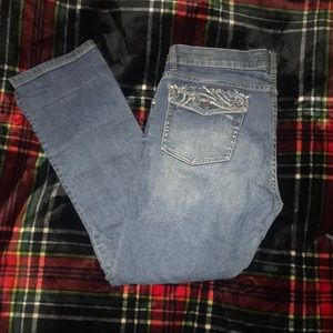 White House Black Market distressed embellished jeans